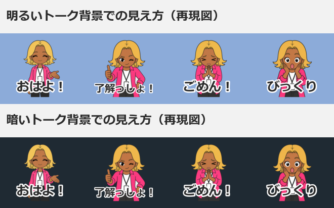 トーク画面での見え方